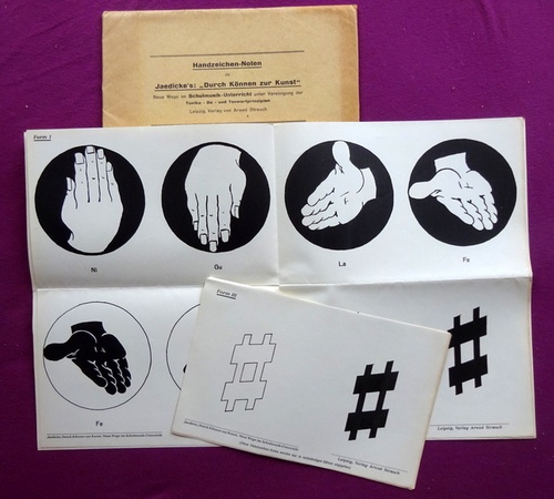 Jaedicke, (Hermann)  Handzeichen-Noten zu Jaedicke`s: "Durch Können zur Kunst" (Neue Wege im Schulmusik-Unterricht unter Vereinigung der Tonika-Do- und Tonwortprinzipien) 