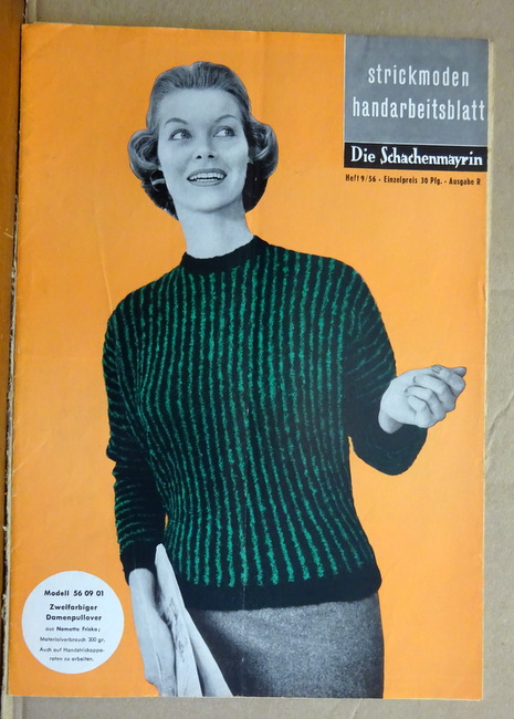   Die Schachenmayrin Ausgabe R Heft 9 / 1956 Modell 56 09 01 Zweifarbiger Damenpullover 