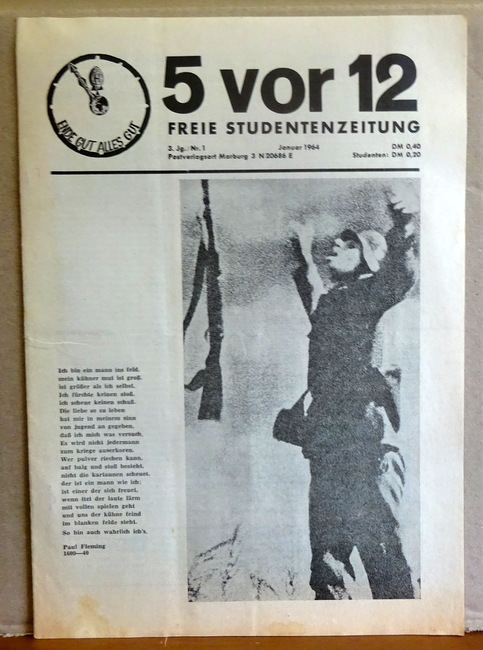 Krumm, Peter (Red.)  5 vor 12 3. Jg. Nr. 1 Januar 1964 (Freie Studentenzeitung) 