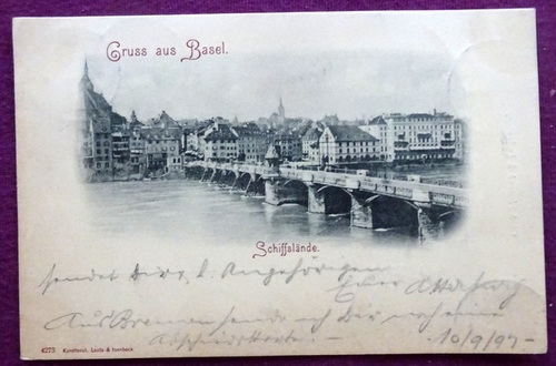   Ansichtskarte AK Gruss aus Basel. Schiffslände 