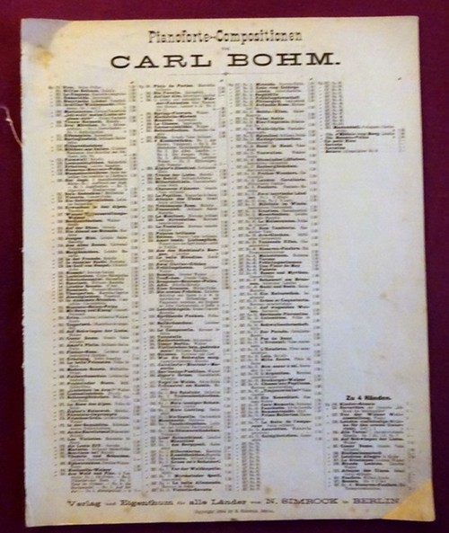Bohm, Carl  Moosröschen Op. 327 No. 35 für Clavier 
