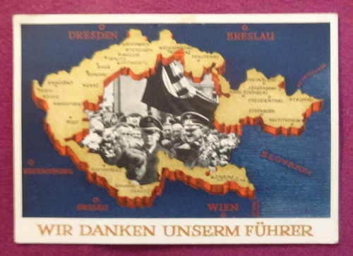   Ansichtskarte AK Ganzsache "Wir danken unserm Führer" (Aufdruckmarke 6 Rpf Deutsches Reich, Stempel Ulm 1.5.1939) 
