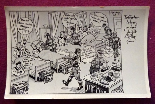   Ansichtskarte AK Soldatenhumor "Soldaten leben, ja daß heißt lustig sein" (Karikatur) 