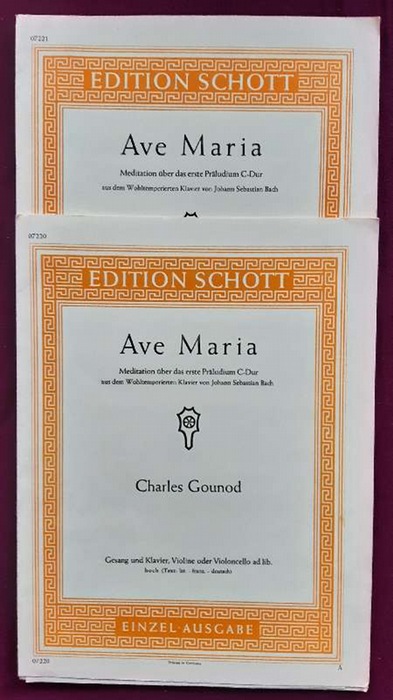 Gounod, Charles  Ave Maria (Meditation über das erste Präludium C-Dur aus dem Wohltemperierten Klavier von Johann Sebastian Bach -- Gesang und Klavier, Violine oder Violoncello HOCH und MITTEL) 