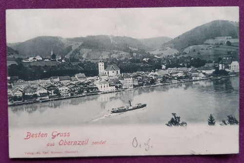   Ansichtskarte AK Besten Gruß aus Obernzell (Anm. Landkreis Passau) (Mit Stempel Obernzell) 