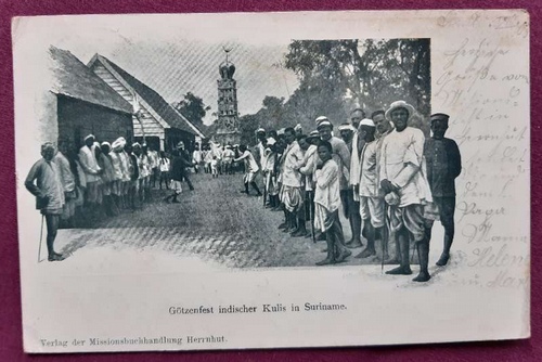   Ansichtskarte AK Götzenfest indischer Kulis in Suriname 
