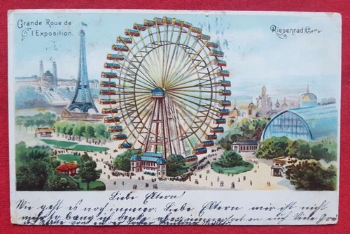   Ansichtskarte AK Paris. Grand Roue de l'Exposition. Riesenrad (Farblitho) 