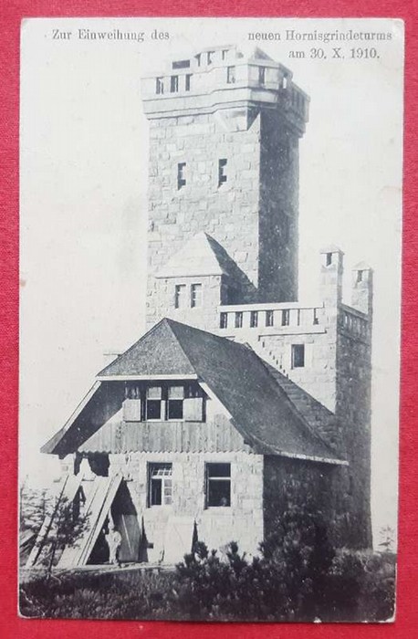   Ansichtskarte AK Zur Einweihung des neuen Hornisgrindeturms am 30.X.1910 (Hinten mit dem Orig.stempel) 