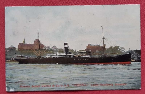   Ansichtskarte AK Messrs James Currie & Co. 's S.S. "Vienna". Leith-Hamburg Steamer 