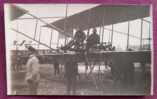   Ansichtskarte AK Fotopostkarte Flugwoche Oberrhein 20.-28. Mai 1911 (hinten handschriftlich "Lt. (Leutnant) Foerster, 1911") 