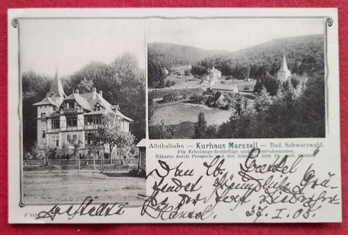   AK Ansichtskarte Albthalbahn - Kurhaus Marxzell - Bad. Schwarzwald 