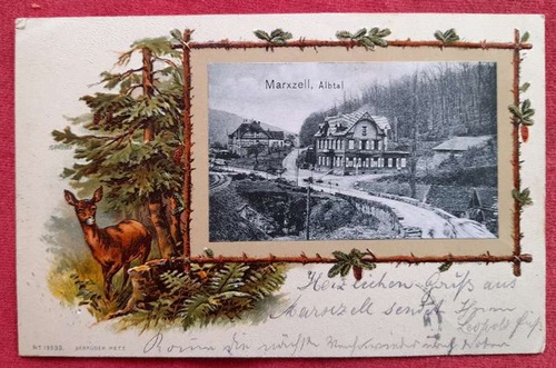   AK Ansichtskarte Marxzell, Albtal (Luftkurhotel Marxzeller Mühle) (mit schmucker geprägter lithographierter Umrandung) 