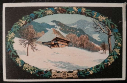   Reklamebild / Kaufmannsbild / Sammelbild Aecht Franck "Perlen deutscher Landschaft" Bild 11: Im Schwarzwald (Winter) 