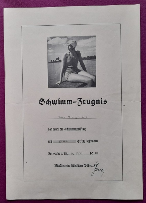 Wagner, Hans  Schwimm-Zeugnis 