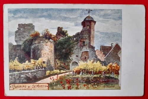   AK Ansichtskarte Kropsburg bei St. Martin (Rheinpfalz) (Künstlerpostkarte v. A. Croissant, Stempel St. Martin) 