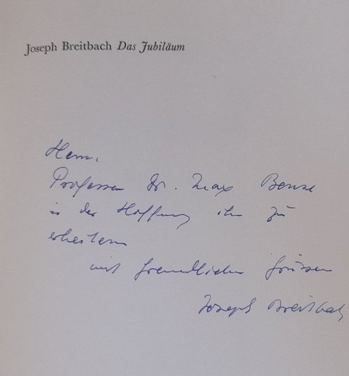 Breitbach, Joseph  Das Jubiläum (Komödie) 
