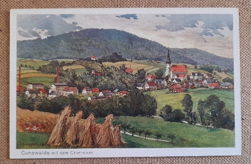   Ansichtskarte AK Cunewalde mit dem Czorneboh (Künstlerkarte) 