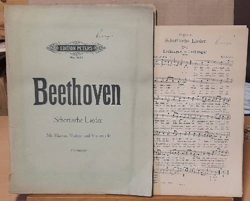 Beethoven, Ludwig van  Schottische Lieder (Terzette, Duette und Soli) mit Begeitung von Pianoforte, Violine und Violoncell; für den Konzertgebrauch hg. v. Max Friedländer (auch für Piano solo) 