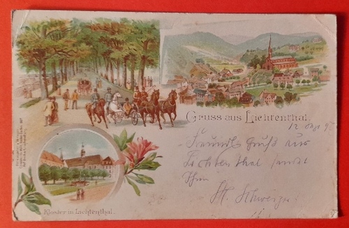   Ansichtskarte AK Gruss aus Lichtenthal (Baden-Baden) (3 Motive Kloster etc. Farblitho) 