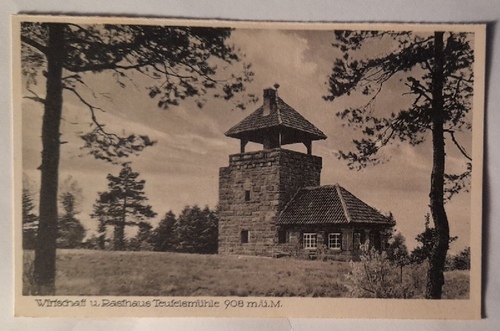   Ansichtskarte AK Wirtschaft u. Rasthaus Teufelsmühle 908 m.ü.M. (bei Bad Herrenalb) 