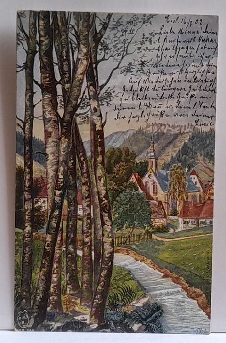   AK Ansichtskarte Maulbronn Farblitho Kloster, Kirche Klosterberg mit Bachlauf (mit Stempel Eisingen 1902) 