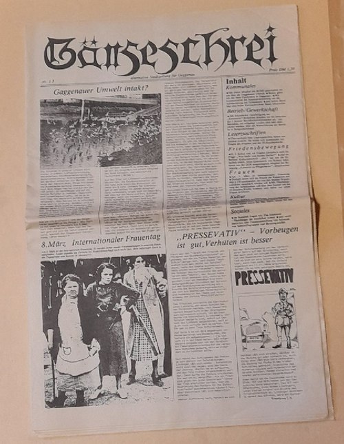   Gänseschrei Nr. 13 / 1983 (Alternative Stadtzeitung für Gaggenau) 