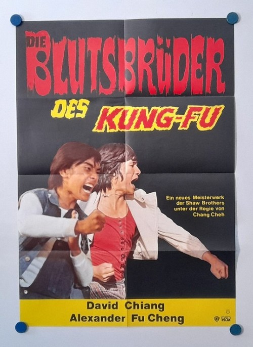 Fu Sheng, Alexander und David Chiang  Orig.-Filmplakat Blutsbrüder des Kung-Fu 