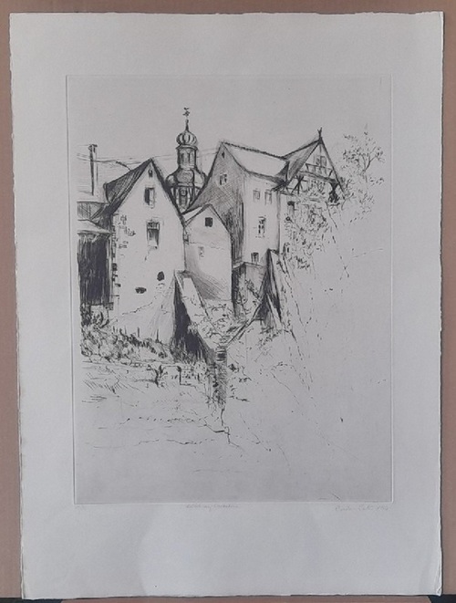 Carter, Candace  Original-Radierung "Blick auf Gochsheim von Candace Carter Nr. 17/30 SIGNIERT dat. 1986 