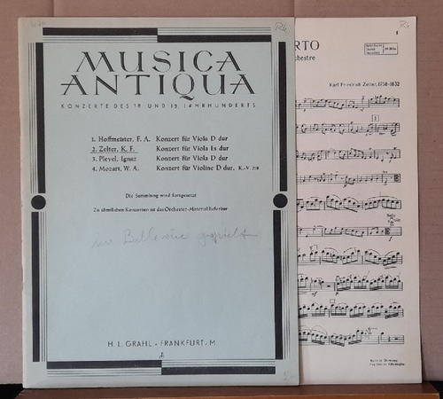 Zelter, Karl Friedrich  Konzert für Viola Es dur / Concerto Viola & Orchester, Viola & Piano (Nach dem Original hg. v. Dr. Hans Mlynarczyk und Albert Kranz) 