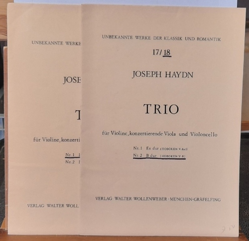 Haydn, Nicolai  Trio B dur für Violine, konzertierende Viola und Violoncello Nr. 1 + 2 (Hoboken V : 8) 
