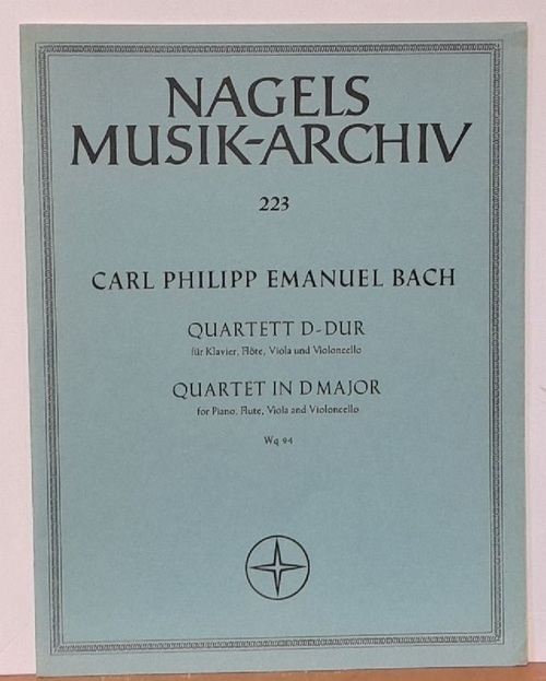 Bach, Carl Philipp Emanuel  Quartett D-Dur für Klavier, Flöte, Viola und Violoncello Wq 94 (Hg. Ernst Fritz Schmid) 