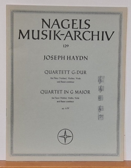 Haydn, Joseph  Quartett G-Dur für Flöte (Violine), Violine, Viola und Basso Continuo Opus 5 Nr. 4 (Hg. Walter Upmeyer) 