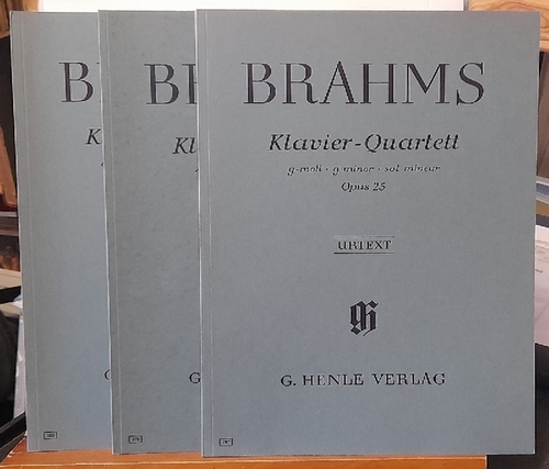 Brahms, Johannes  Klavier-Quartett für Klavier, Violine, Viola und Violoncello. Urtext (3 Bände: g-moll Opus 25; A-dur Opus 26; c-moll Opus 60) 