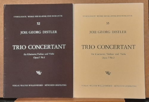 Distler, Johann-Georg  Trio Concertant für Klarinette, Violine und Viola Opus 7 Nr. 1+2 