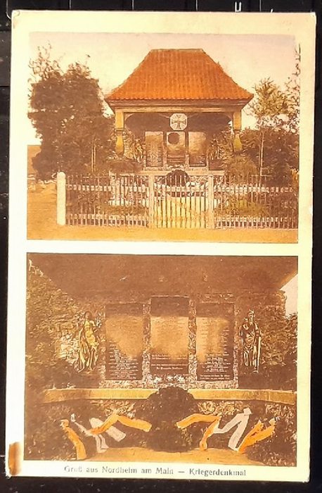   Ansichtskarte AK Gruß aus Nordheim am Main. Kriegerdenkmal 