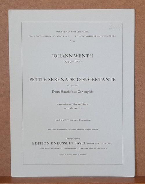 Wenth, Johann (1745-1801)  Petite Serenade Concertante für / pour / for Deux Hautbois et Cor anglais (Hg. Anton Myslik) 