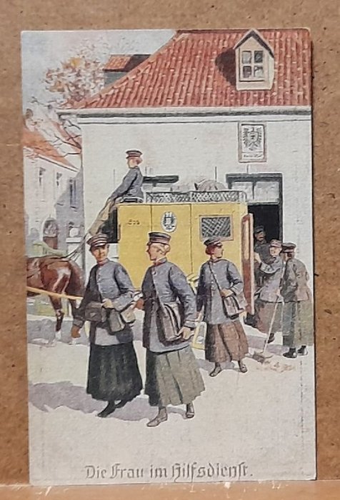   Ansichtskarte AK Die Kriegsleistungen der Heimat (Eine Künstler-Postkartenreihe Karte Nr. 8: "Die Frau im Hilfsdienst") 