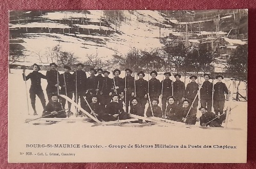   Ansichtskarte AK Bourg-St-Maurice (Savoie). Groupe de Skieurs Militaires du Poste des Chapieux 