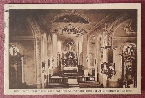   Ansichtskarte AK Inneres der Wallfahrtskirche auf dem St. Michaelsberg bei Untergrombach (Baden) 