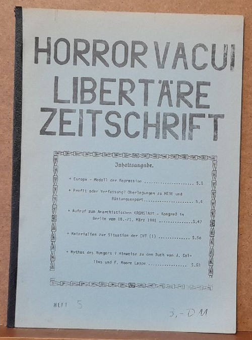 anonym  HORROR VACUI Nr. 5 (Libertäre Zeitschrift) 