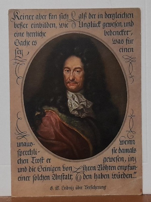Leibniz, Gottfried Wilhelm  Ansichtskarte AK Gottfried Wilhelm Leibniz (Mit Text über "Versicherung") 