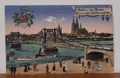   Ansichtskarte AK Coeln / Köln. Panorama mit Hängebrücke 