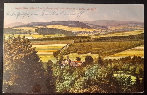   Ansichtskarte AK Heimstätte Förstel mit Blick auf Waschleithe im sächsischen Erzgebirge (Schwarzenberg-Langenberg) 