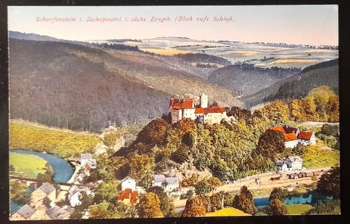   Ansichtskarte AK Scharfenstein  im Zschopautal im sächsischen Erzgebirge (Blick aufs Schloß) 