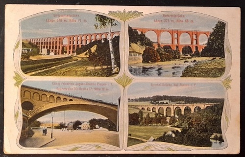  Ansichtskarte AK Eisenbahnbrücken (Göltzschtalbrücke, Elstertalbrücke, König-Friedrich-August-Brücke Plauen, Syratalbrücke) 
