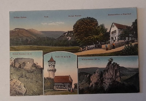 Lenningen  Ansichtskarte AK Mehrbildkarte Gelber Felsen, Teck, Ruine Rauber, Restauration z. Engelhof, Wielandstein 