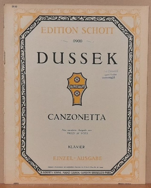 Dussek, J.L. (Johann Ludwig auch Ladislaus)  Canzonetta / Rondo für Klavier (neu revidierte Ausgabe von Fred M. Voss. Einzel-Ausgabe) 