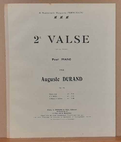 Durand, A. (Auguste)  2eme Valse (en la bemol) pour Piano Op. 86 Piano seul 