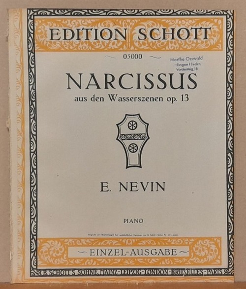 Nevin, Ethelbert  Narcissus aus den Wasserszenen op. 13. Piano 