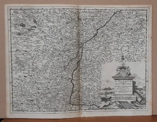 van der Aa, Pierre  Kupferstich-Karte "L' Alsace, Suivant les Nouvelles Observations." de Messrs, de l`Academie Royale des Sciences etc. (Augmentees de Nouveau) 